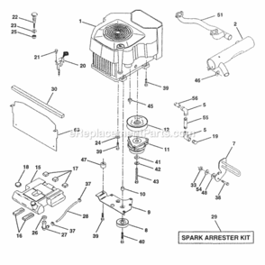 Page D Diagram and Parts List for PP22H50  Poulan Lawn Tractor