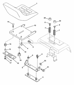 Page H Diagram and Parts List for PP22H50  Poulan Lawn Tractor