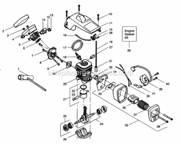 Page C Diagram and Parts List for PP230  Poulan Chainsaw