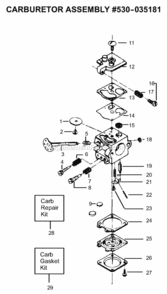 Page A Diagram and Parts List for PP235  Poulan Chainsaw
