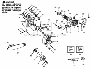 Page C Diagram and Parts List for PP236C  Poulan Chainsaw