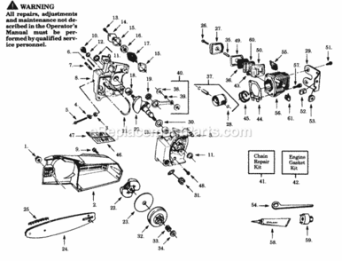 Page C Diagram and Parts List for PP236  Poulan Chainsaw