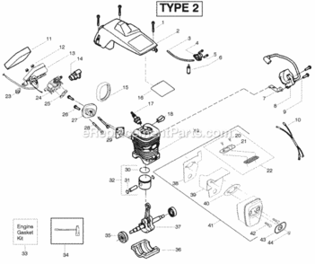 Page C Diagram and Parts List for PP260LE Type 2 Poulan Chainsaw
