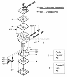 Page E Diagram and Parts List for PP260 Type 2 Poulan Chainsaw