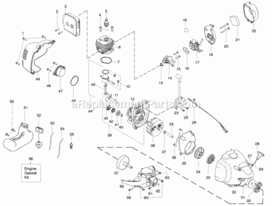 Page C Diagram and Parts List for PP26E  Poulan Trimmer