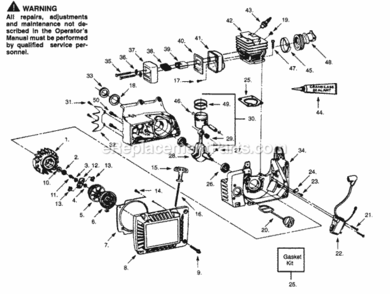 Page D Diagram and Parts List for PP336C  Poulan Chainsaw