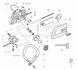 Page C Diagram and Parts List for PP365  Poulan Chainsaw