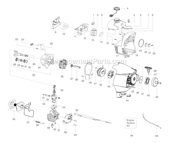 Page D Diagram and Parts List for PP446T  Poulan Trimmer