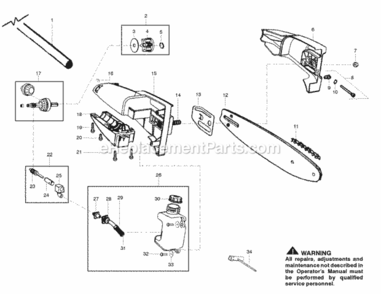 Page C Diagram and Parts List for PP446  Poulan Pole Saw
