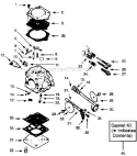 Carburetor Wp-28P Diagram and Parts List for PP475  Poulan Chainsaw