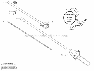 Page A Diagram and Parts List for PP5500P  Poulan Pole Saw