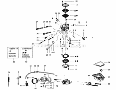 Part Location Diagram of 530035358 Husqvarna Carburetor