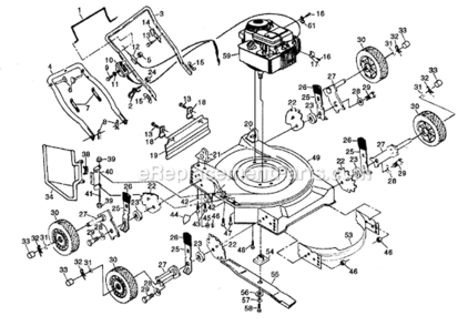 Page A Diagram and Parts List for PP722SB  Poulan Lawn Mower