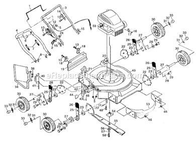 Page A Diagram and Parts List for PP722SKA  Poulan Lawn Mower