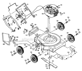 Page A Diagram and Parts List for PP730SJA  Poulan Lawn Mower