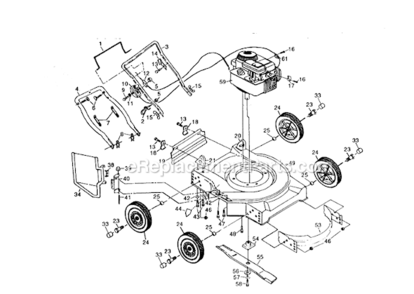 Page A Diagram and Parts List for PP730S  Poulan Lawn Mower