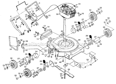 Page A Diagram and Parts List for PP735SK  Poulan Lawn Mower