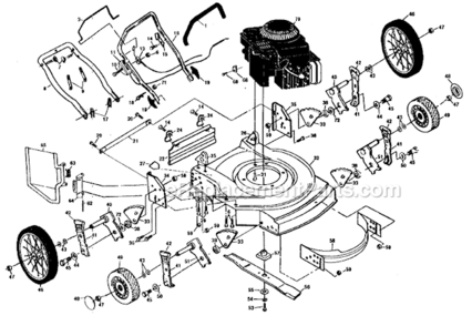 Page A Diagram and Parts List for PP751HKA  Poulan Lawn Mower