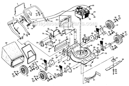 Page A Diagram and Parts List for PP835SJA  Poulan Lawn Mower