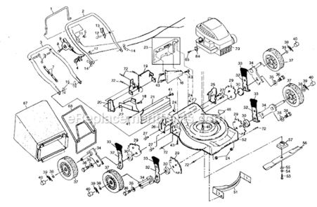 Page A Diagram and Parts List for PP835SKA  Poulan Lawn Mower
