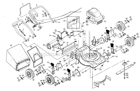 Page A Diagram and Parts List for PP835SK  Poulan Lawn Mower