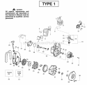 Engine Diagram and Parts List for PPB2000 Type1 Poulan Leaf Blower / Vacuum