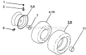 Wheels And Tires Diagram and Parts List for PPR1742STA 1999 Poulan Lawn Tractor
