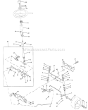 Steering Assembly Diagram and Parts List for PPR1742STA 1999 Poulan Lawn Tractor
