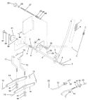Mower Lift Diagram and Parts List for PPR1742STB Before 1999 Poulan Lawn Tractor