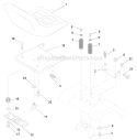 Seat Assembly Diagram and Parts List for PPR1742STC 2000 Poulan Lawn Tractor