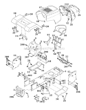 Chassis And Enclosures Diagram and Parts List for PR1742STA  Poulan Lawn Tractor