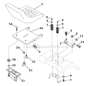 Seat Assembly Diagram and Parts List for PR1742STA  Poulan Lawn Tractor