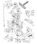 Mower Deck Diagram and Parts List for PR1742STA  Poulan Lawn Tractor