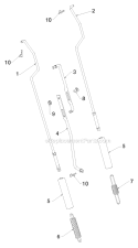 Handle Controls Diagram and Parts List for PR18530ES 96198004902 - 2012-07 Poulan Snow Blower