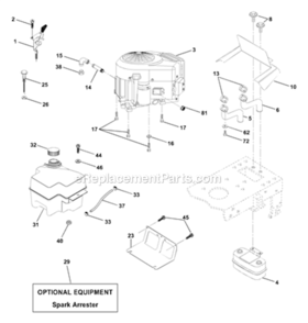 Engine Diagram and Parts List for PR185H42STA 2000 Poulan Lawn Tractor