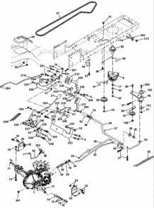 Drive Diagram and Parts List for PR25PH48STA  Poulan Lawn Tractor