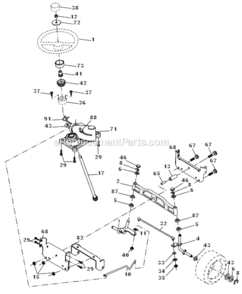 Part Location Diagram of 180656 Husqvarna Wheel Steering
