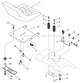 Seat_Assembly Diagram and Parts List for PR25PH48STB  Poulan Lawn Tractor