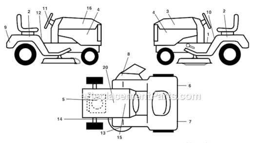 Part Location Diagram of 180975 Husqvarna Decal Hp Engine