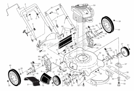 Part Location Diagram of 428501 Poulan Baffl E, Front
