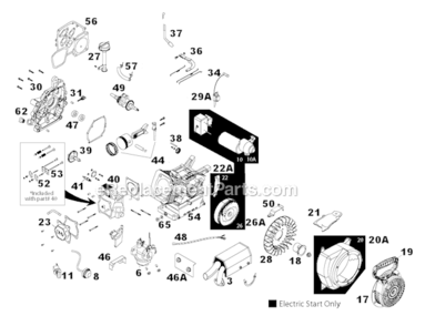 Engine Diagram and Parts List for PR521 (11A436F100)(1997) Cub Cadet Engine