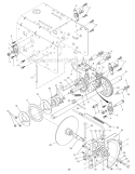 Drive Diagram and Parts List for PR524  Poulan Snow Blower