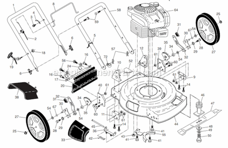 Page A Diagram and Parts List for PR550Y22SHP  Poulan Lawn Mower