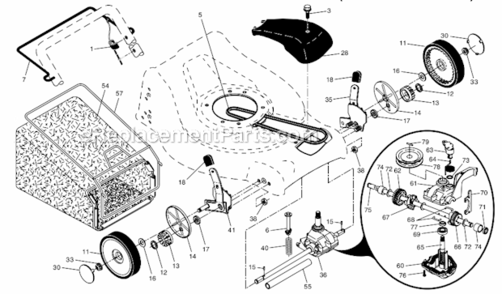 Page B Diagram and Parts List for PR600Y21RHP 96142003501 Poulan Lawn Mower