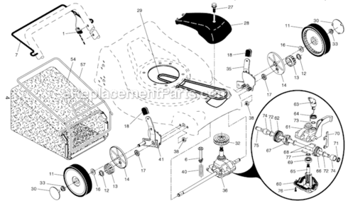 Page B Diagram and Parts List for PR600Y21RP  Poulan Lawn Mower