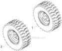 Wheels Tires Diagram and Parts List for PR627ES 96192003804 - 2012-06 Poulan Snow Blower