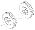 Wheels Tires Diagram and Parts List for PR8P27ES 96192004603 - 2012-06 Poulan Snow Blower