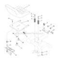 Seat Assembly Diagram and Parts List for PRK17H42STB  Poulan Lawn Tractor