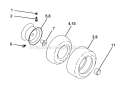 Wheels And Tires Diagram and Parts List for PRK17H42STB  Poulan Lawn Tractor