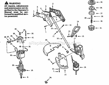 Page A Diagram and Parts List for PT100C-00  Poulan Trimmer